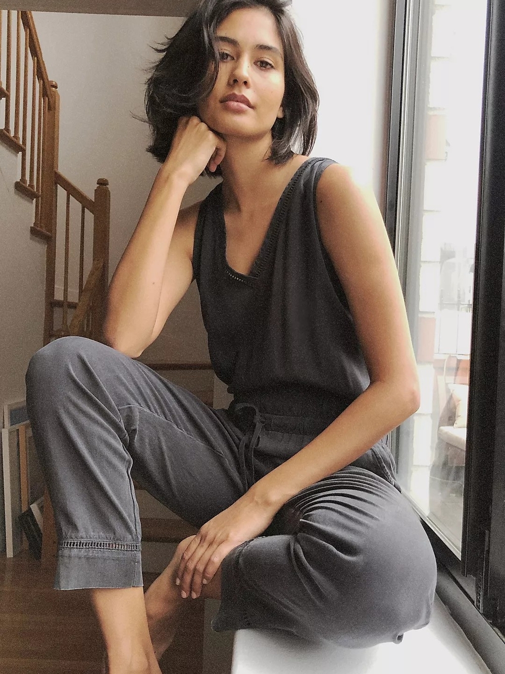 Cloth & Stone Anthropologie Jumpsuit S Coastal Grandmother Vacation Bohemian